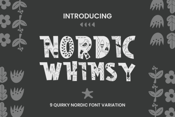 Nordic Whimsy: A Playful Decorative Font for Handmade Brands