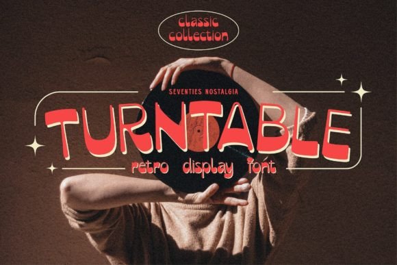 Turntable Font: Retro Display Magic for Handmade Labels & Printables